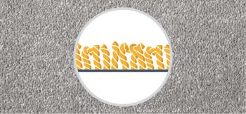 Cross section of twist pile carpet yarns